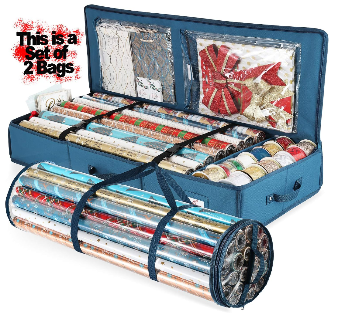 Hearth & Harbor Christmas Wrapping Paper Storage Containers