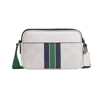 Coach Graham Crossbody Bag In Signature Canvas With Varsity Stripe Main image