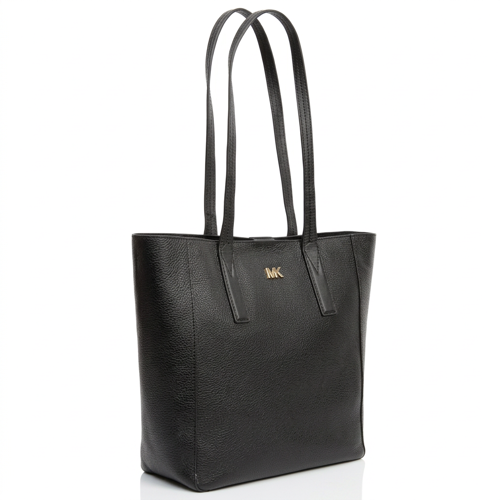 Michael Kors Junie Pebbled Leather Tote Bag Medium Black