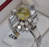 Ring-Pt900 Chrysoberyl Cat's eye Diamond Ring