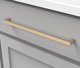 Hickory Hardware 1 Pcs Solid Core Kitchen Cabinet Pulls, Luxury Cabinet Handles, Hardware for Doors & Dresser Drawers, 12 Inch Hole Center, Brushed Golden Brass, Skylight Collection