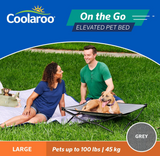 Coolaroo On The Go Elevated Pet Bed, Large, Grey