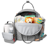 Skip Hop Diaper Bag Backpack: Suite 6-in-1 Diaper Backpack Set, Multi-Function Baby Travel Bag with Changing Pad, Stroller Straps, Bottle Bag and Pacifier Pocket, Dove Grey