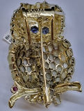 Chrysoberyl Cats Eye Owl Brooch
