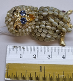 Chrysoberyl Cats Eye Owl Brooch