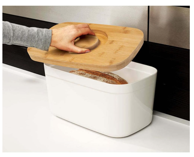 Joseph Joseph 81097 Bread Bin with Cutting Board Lid, White Secondary image