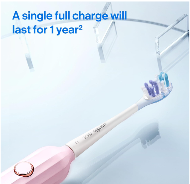 usmile Electric Toothbrush, USB Rechargeable Sonic Toothbrush for Adults with Smart Timer, Whitening Powered Toothbrush with Travel Case, One Charge Lasts for 6 Months, Y1S Pink Secondary image