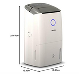 Philips 5000 Series DE5205/30-2-in 1 Dehumidifier and Air Purifier, Dehumidification Rate: 25L/day, 70m², HEPA, prefilter, White
