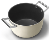 Smeg CKFC2611CRM Non-Stick Casserole with Lid, 26cm, Cream