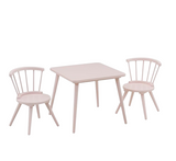 Delta Children Windsor Kids Wood Table Chair Set (2 Chairs Included) - Ideal for Arts & Crafts, Snack Time, Homeschooling, Homework & More, Blush Pink