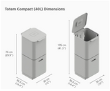Joseph Joseph 30064 Totem Compact Waste & Recycling Bin, 40L, Stone