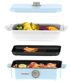 EuropAce 3.5l Multi-Function HotPot | ESB 7368A (Pastel Blue) | Detachable Non-Stick plates & Easy Cleaning