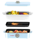 EuropAce 3.5l Multi-Function HotPot | ESB 7368A (Pastel Blue) | Detachable Non-Stick plates & Easy Cleaning