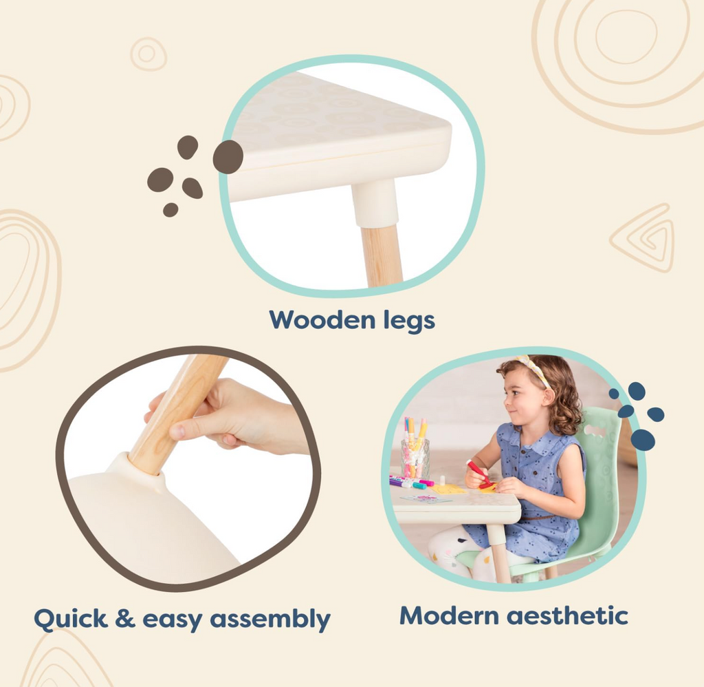 Table and Chair Set- Furniture For Toddlers- 1 Craft Table & 2 Chairs