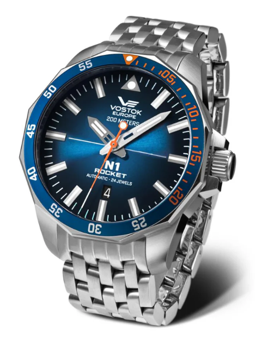 Vostok Europe Rocket N1 Automatic Watch Blue Dial SS Bracelet