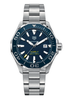 TAG Heuer WAY201B Aquaracer Calibre 5 Automatic 43 Stainless Steel Blue Dial Mens Watch