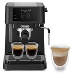 DeLonghi Stilosa Manual Pump Espresso Coffee Machine EC230BK 15 Bar Pump Pressure Traditional Milk Frother Stainless Steel Boiler Black