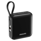 Philips 10000mAh Powerbank Super Mini Series PD 22.5W With Type C And Lightning Cable DLP5713 Black