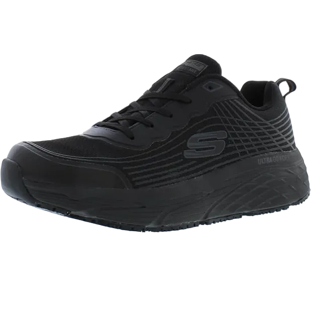 Skechers Work Max Cushioning Elite Mens Black Soft Toe Slip Resistant Athletic US M 11