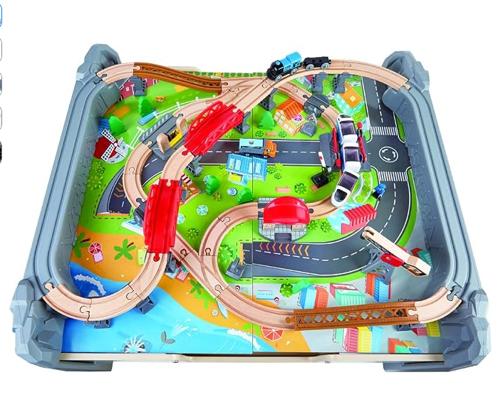 HAPE E3766 Railway Train and Table Set 70pcs Multicolor