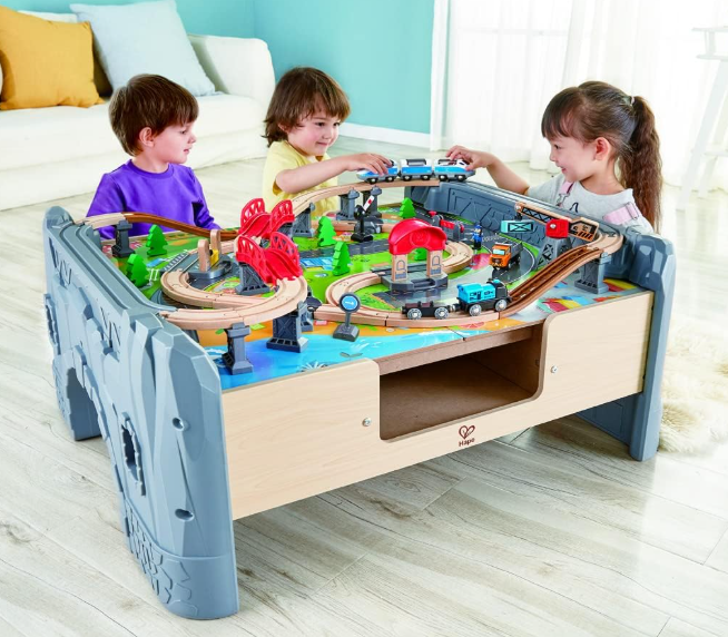 HAPE E3766 Railway Train and Table Set 70pcs Multicolor