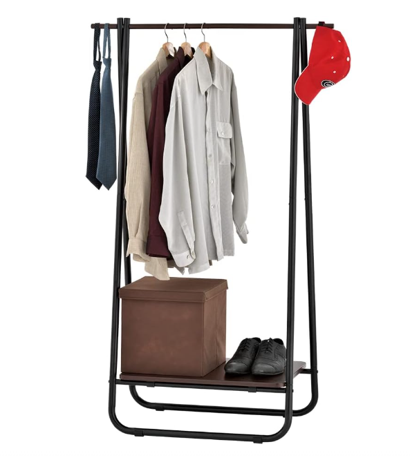Rene E70461 Swing Clothes Storage Rack, Brown