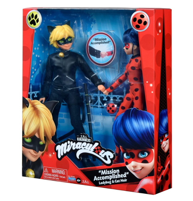 Miraculous Ladybug Mission Accomplished Ladybug & Cat Noir 2-Pack Dolls by Playmates Toys