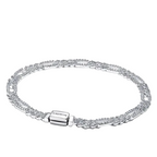 Pandora 925 Silver Oval Cuban Chain Bracelet