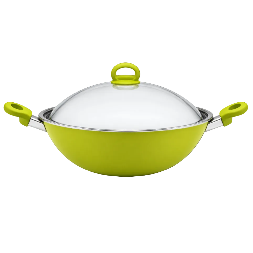 Meyer Fujimaru Evolution 36cm Covered Chinese Wok Lime Green