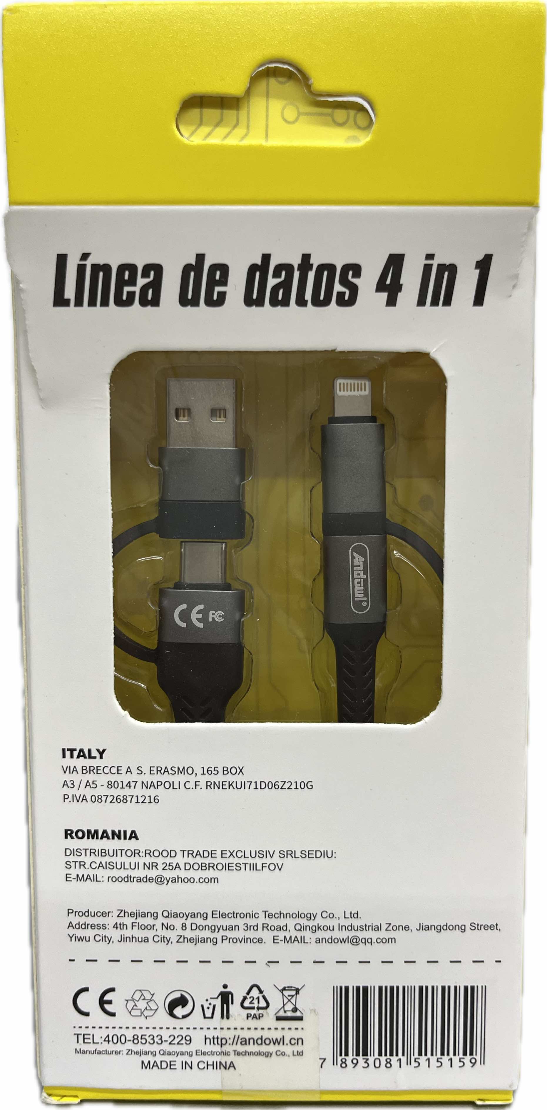 Andowl QSJ66 4in1 Data Cable 60W Quick Charge Secondary image