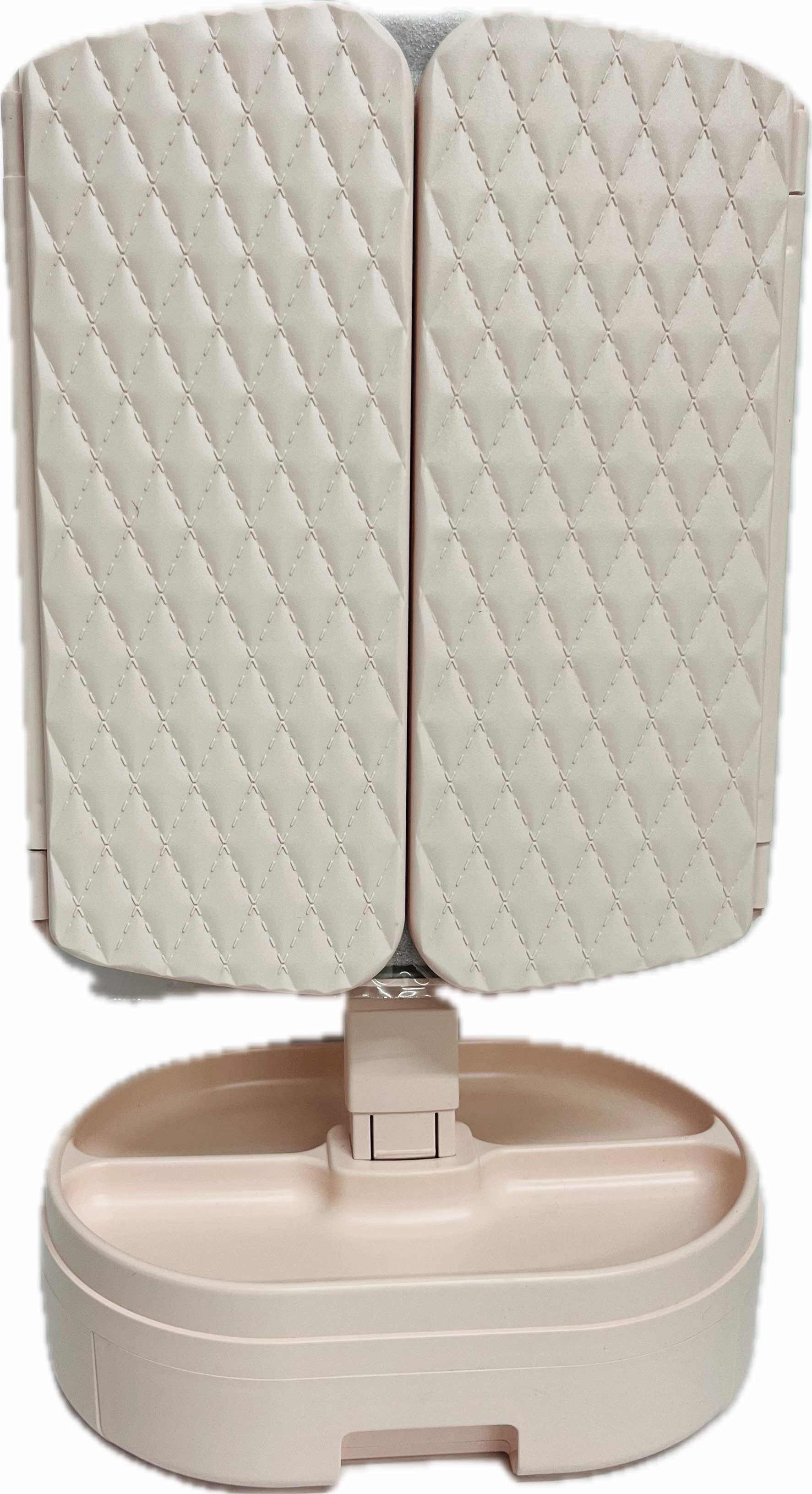 LED Lighted Adjustable Angle Removable TriFold Cosmetic Mirror With Drawer Main image