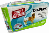 Simple Solution Disposable Dog Diapers For Female Dogs Super Absorbent LeakProof Fit XL 12 Count