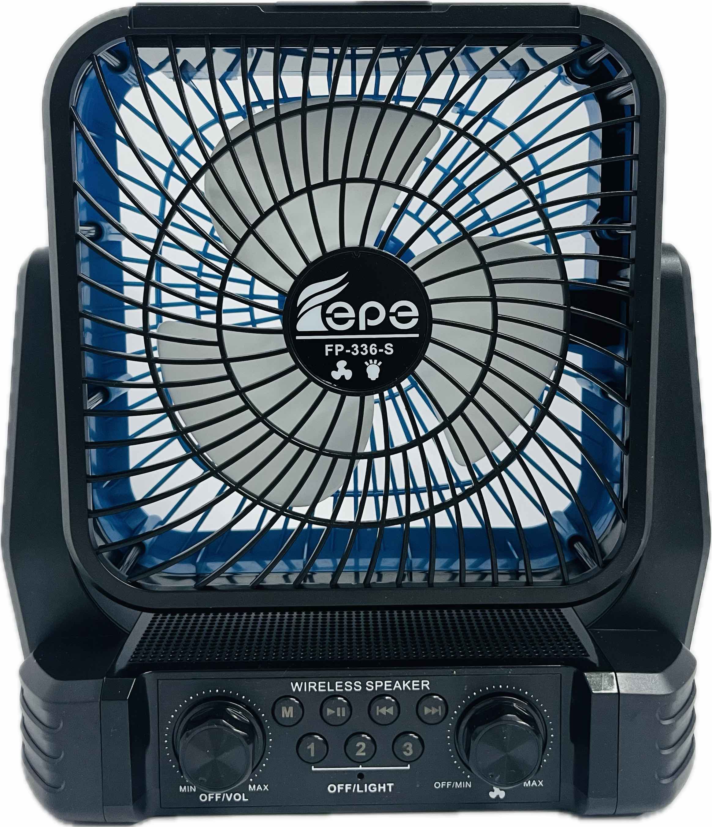 EPE FP336S Solar Charged Wireless Speaker With 8in Fan Secondary image