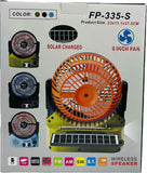 EPE FP335S Solar Charged Wireless Speaker With 6in Fan