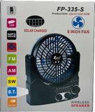 EPE FP335S Solar Charged Wireless Speaker With 6in Fan