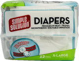 Simple Solution Disposable Dog Diapers For Female Dogs Super Absorbent LeakProof Fit XL 12 Count