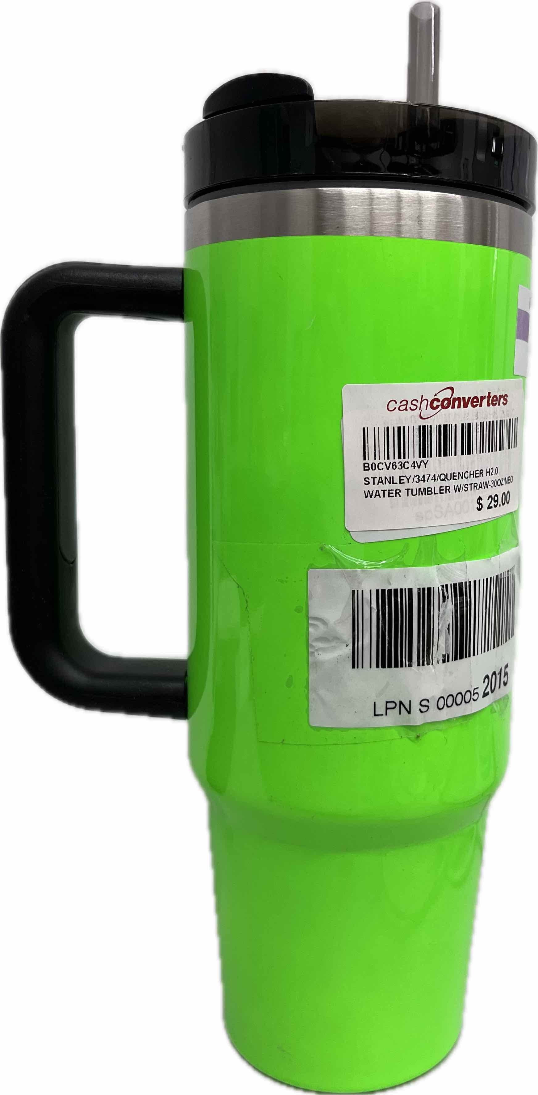Stanley Quencher H2.0 FlowState Stainless Steel Vacuum Insulated Tumbler With Lid And Straw Neon Green 30oz Secondary image