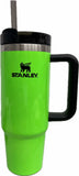 Stanley Quencher H2.0 FlowState Stainless Steel Vacuum Insulated Tumbler With Lid And Straw Neon Green 30oz