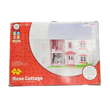 Bigjigs Toys Heritage Playset Rose Cottage - Wooden Doll House with Furniture