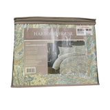 Harbor House 100% Cotton Duvet Cover, Ultra Soft, All Season Bedding Oversized Comforter Cover, Chelsea Paisley Blue Full/Queen (90"x90") 3 Piece