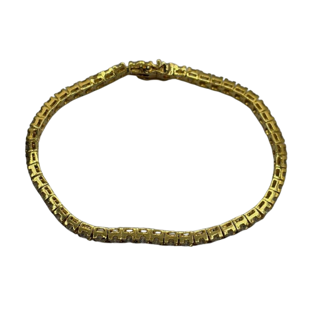 750 Yellow Gold Diamond Tennis Bracelet