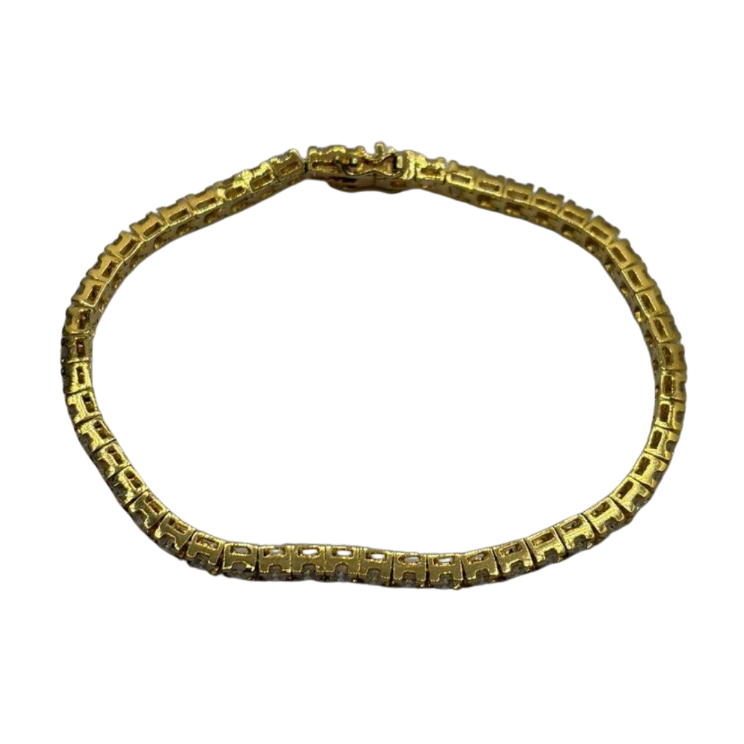 750 Yellow Gold Diamond Tennis Bracelet