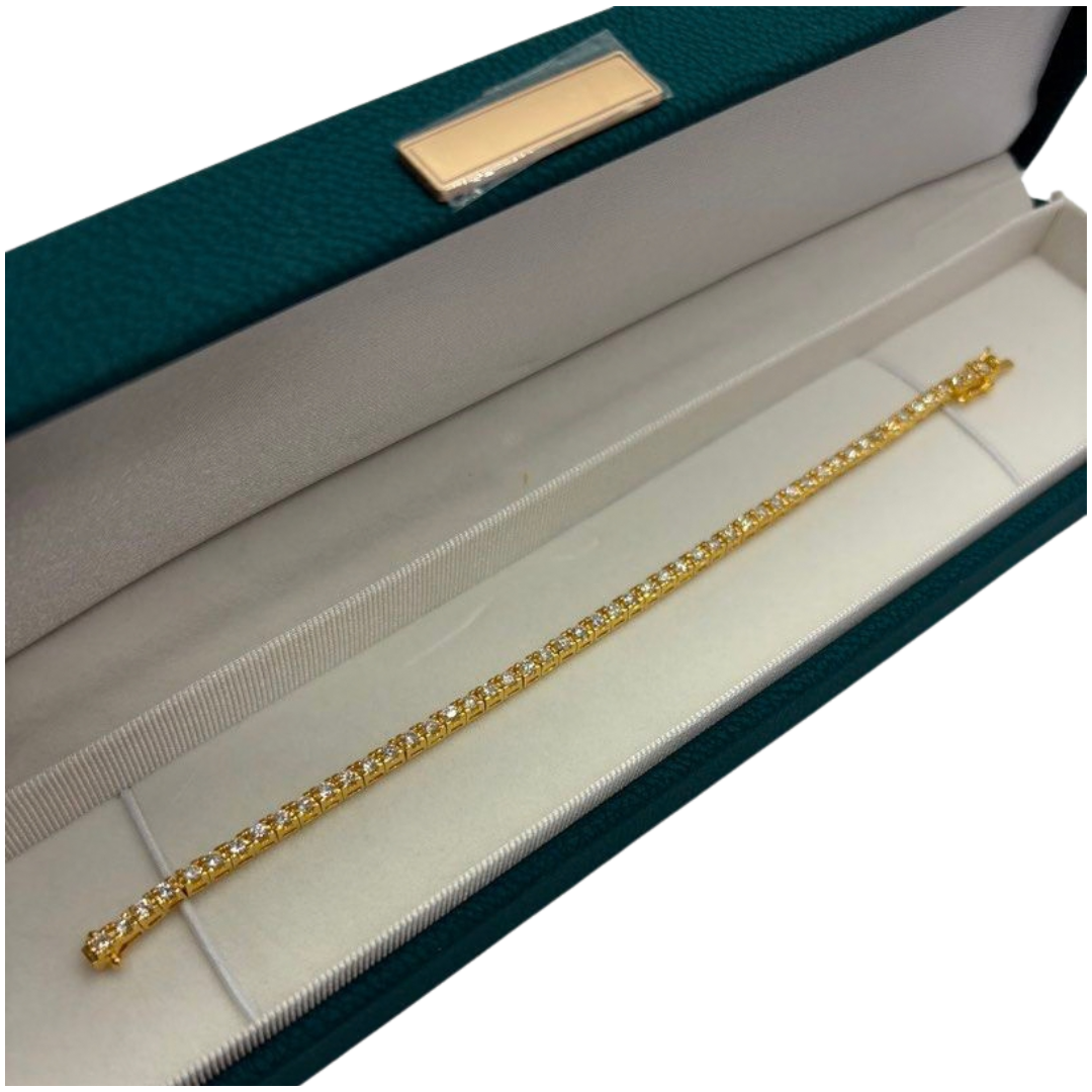 750 Yellow Gold Diamond Tennis Bracelet Main image