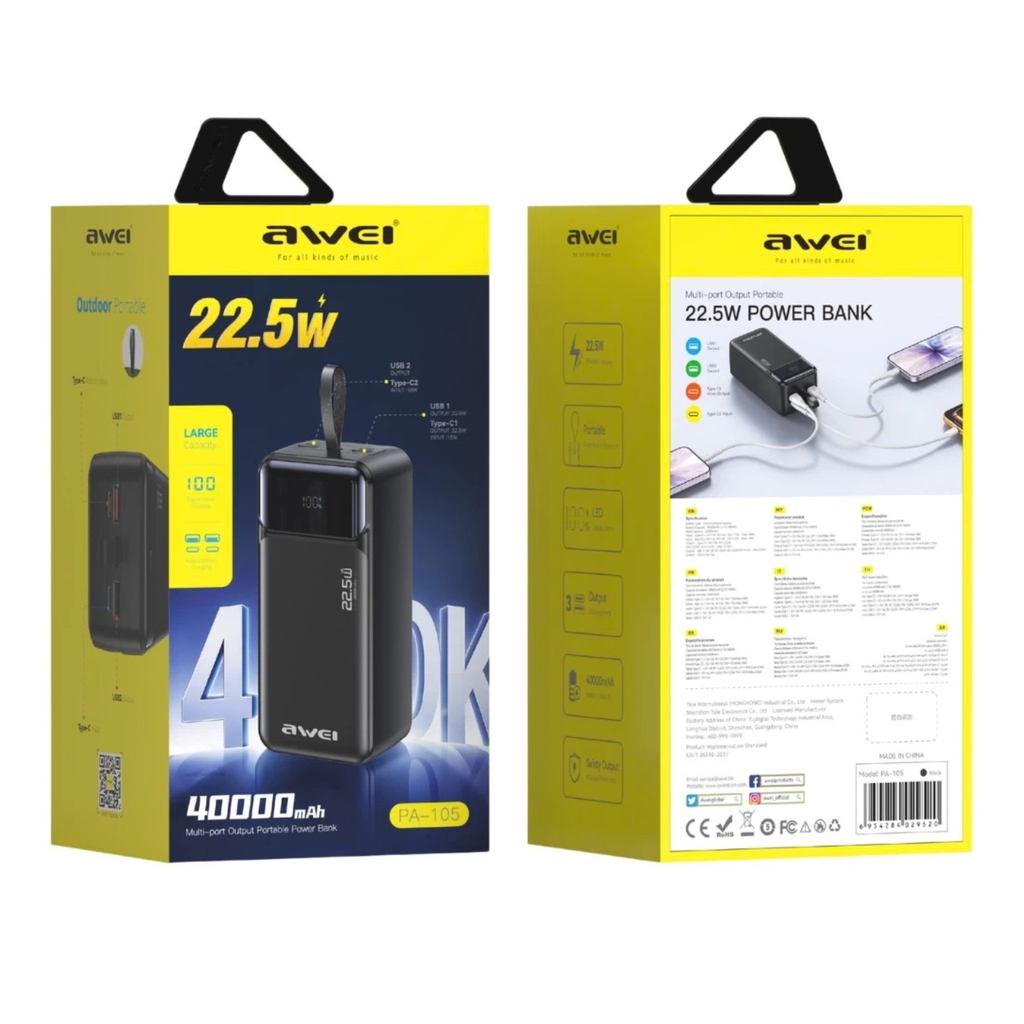 Awei Powerbank PA-105 40000mAh 22.5W