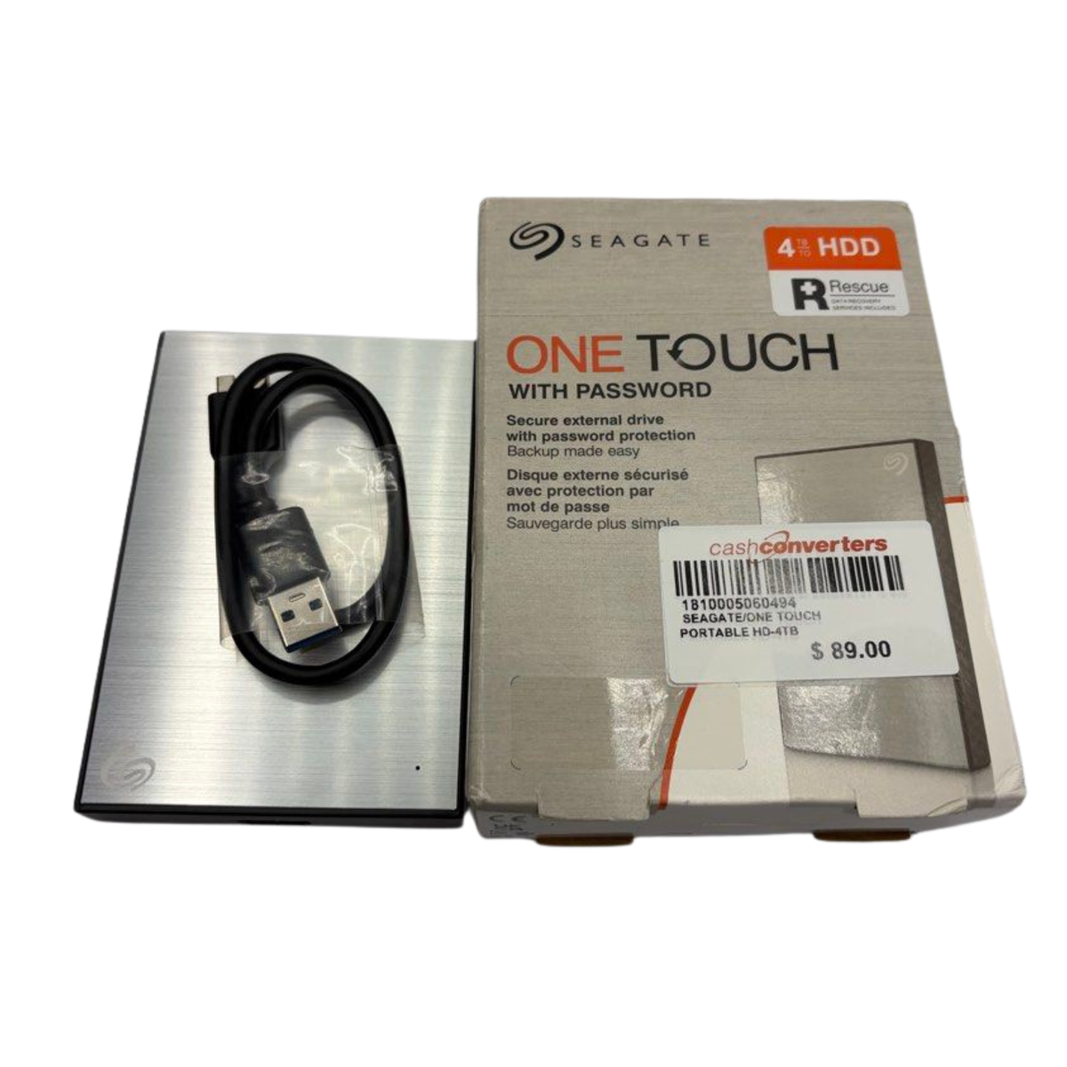 Seagate One Touch HDD 4TB, Silver