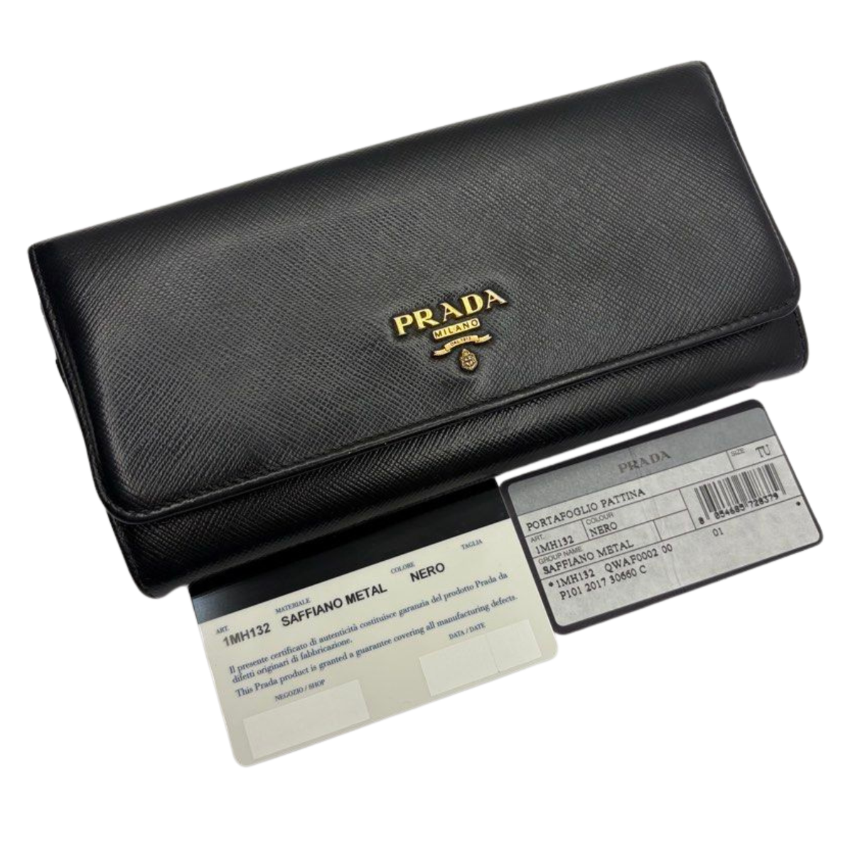 Prada Saffiano Leather Continental Wallet