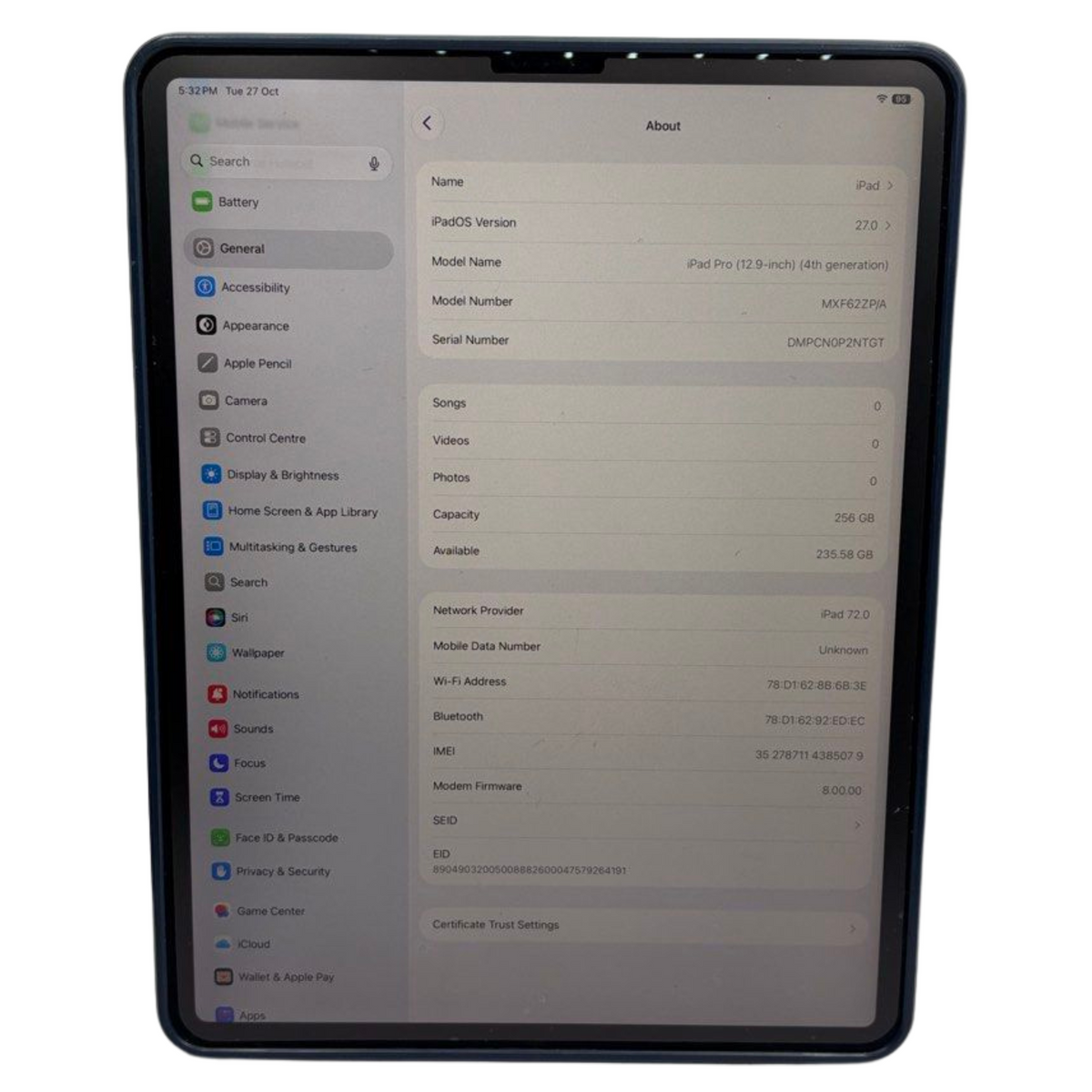 Apple iPad Pro 4 12.9" WiFi + Cellular (2020) 256GB Silver