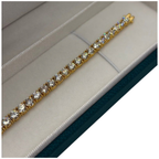 18K Yellow Gold Natural Diamond Tennis Bracelet