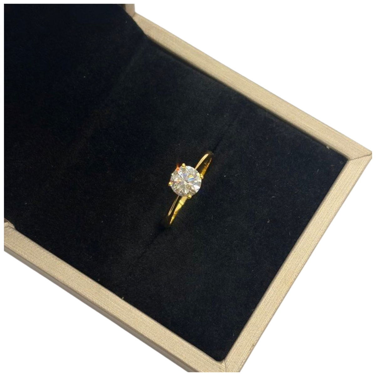 18K Yellow Gold Natural Diamond Ladies Ring