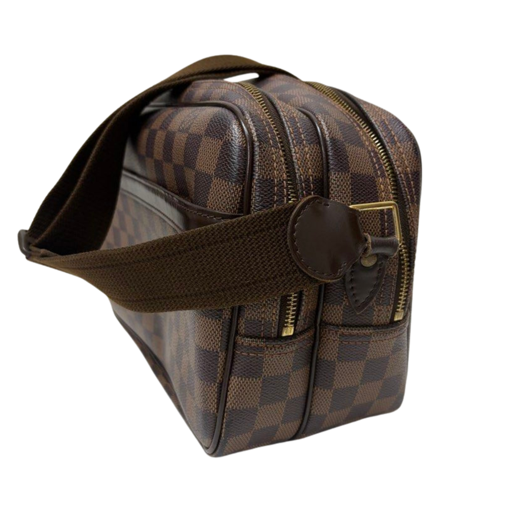 Louis Vuitton Reporter PM Shoulder Bag, Damier Ebene, N45253, Brown with Gold Hardware